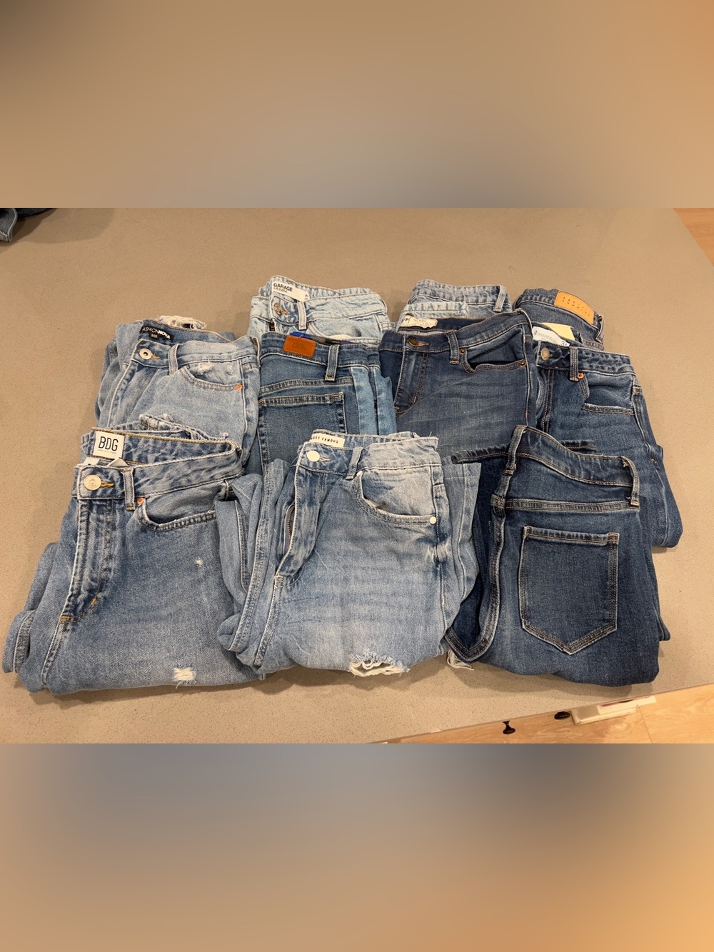 10 pairs of jeans. Multiple Brands. Sizes 0-2